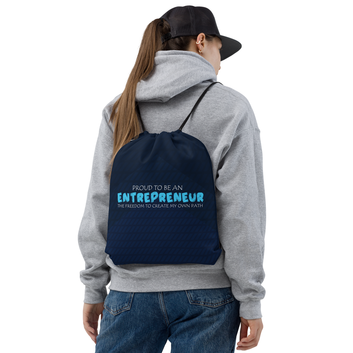 Proud to be an entrepreneur Drawstring bag