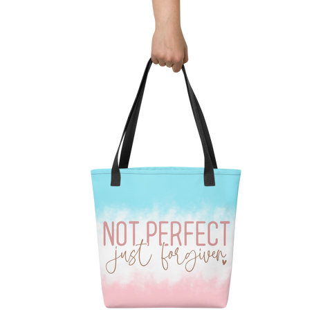 Not perfect just forgiven Tote bag