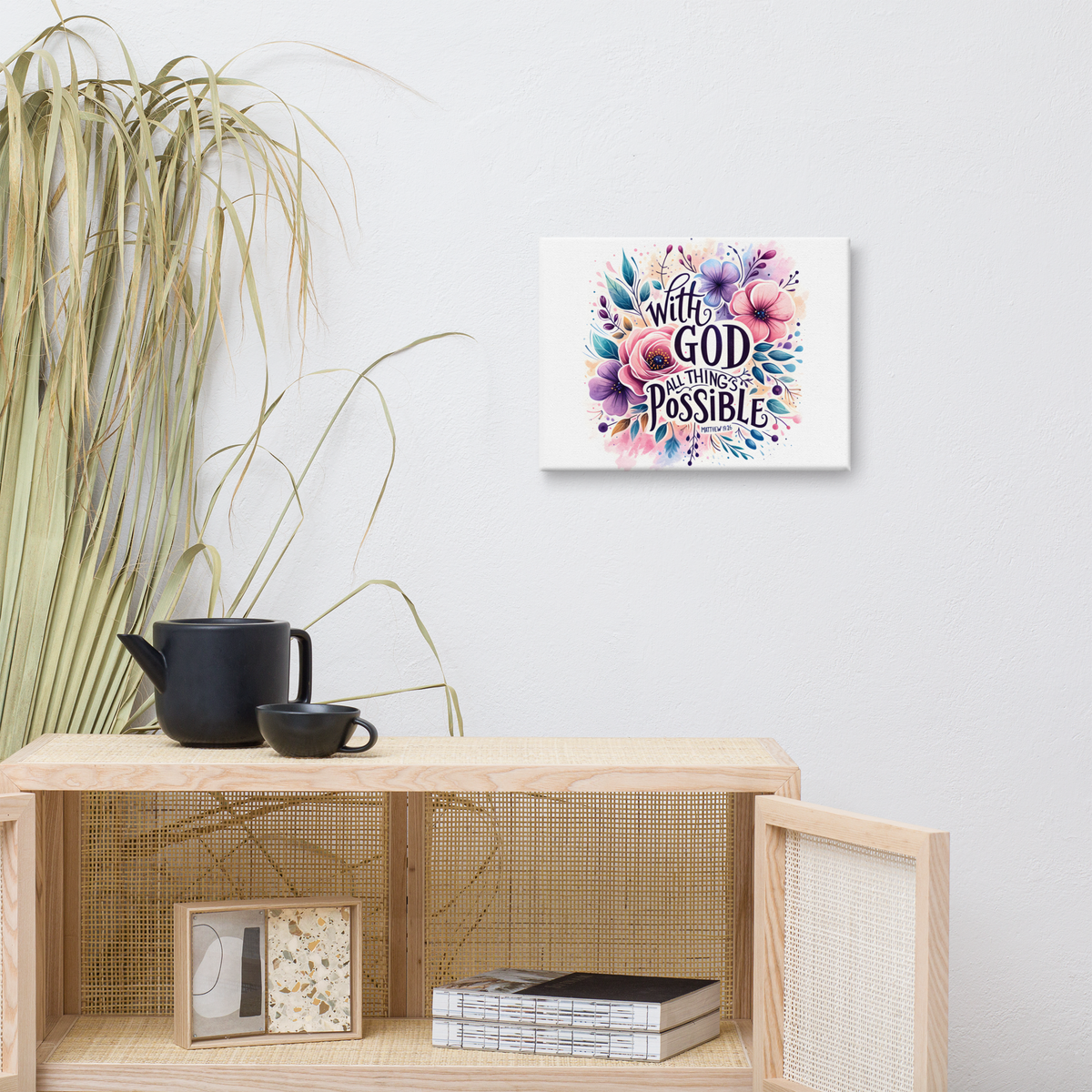 With God all thing's possible Wall art Canva