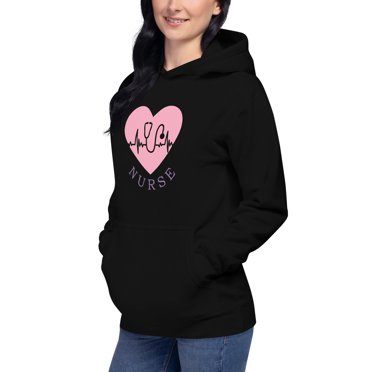 Pink Heart Nurse Hoodie