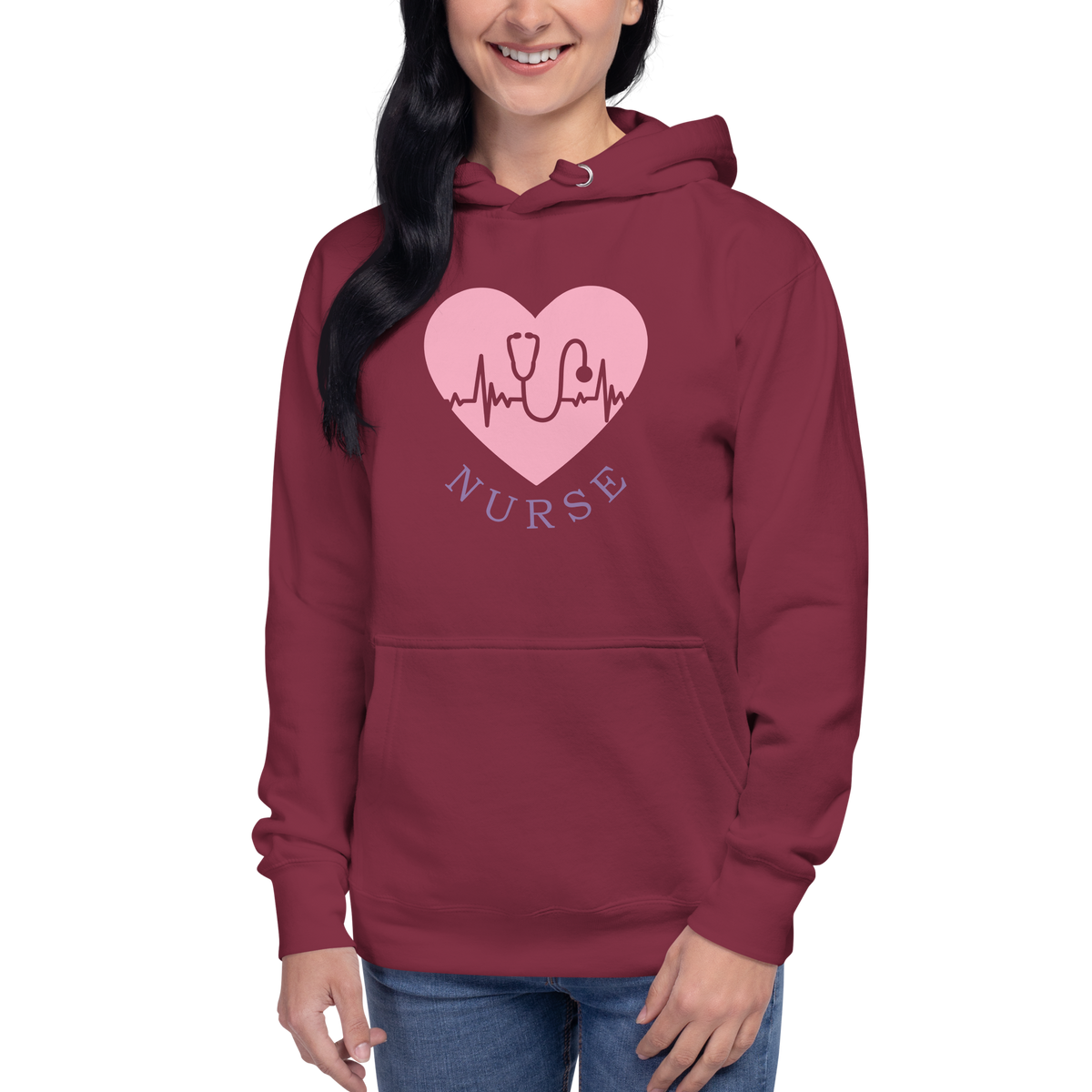 Pink Heart Nurse Hoodie