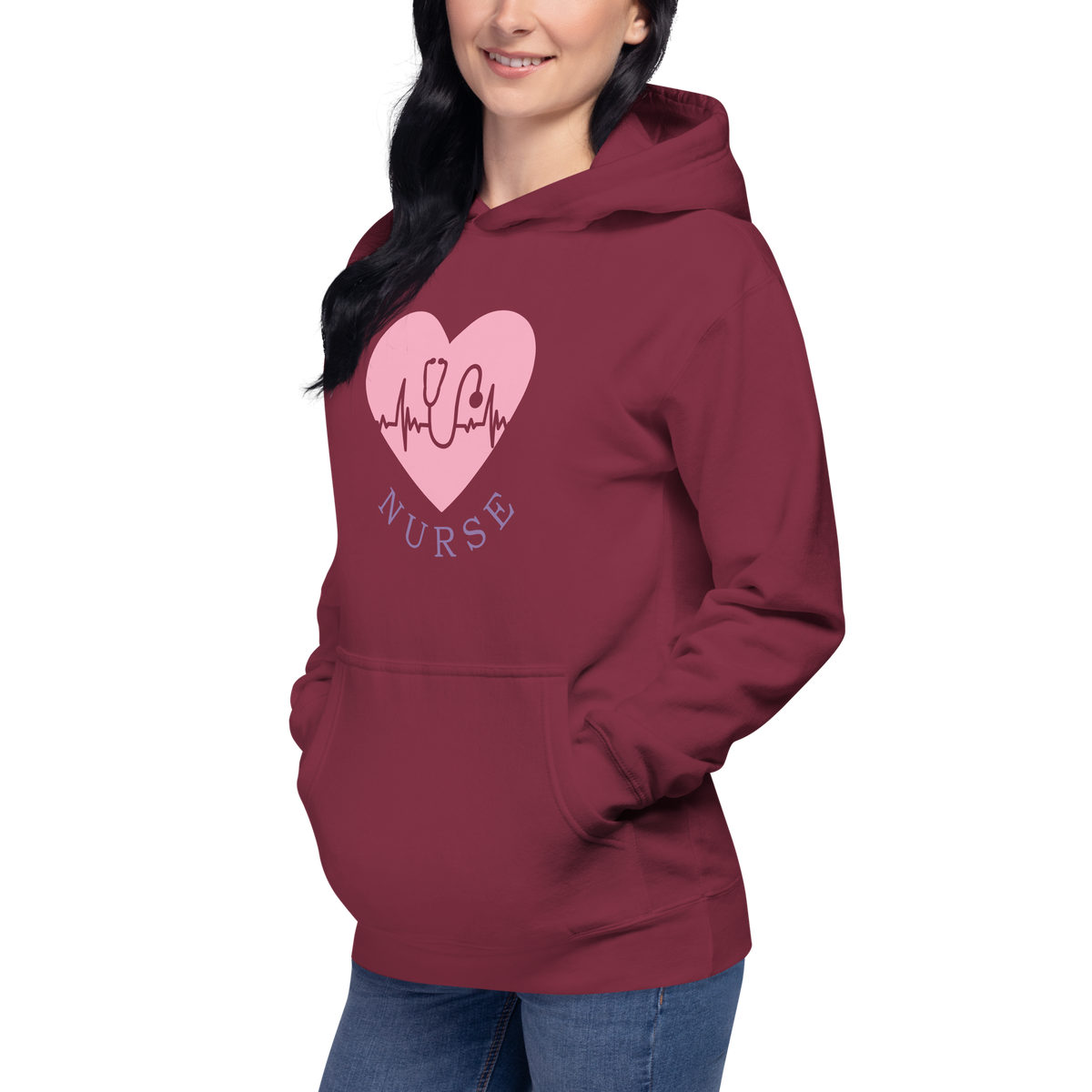 Pink Heart Nurse Hoodie