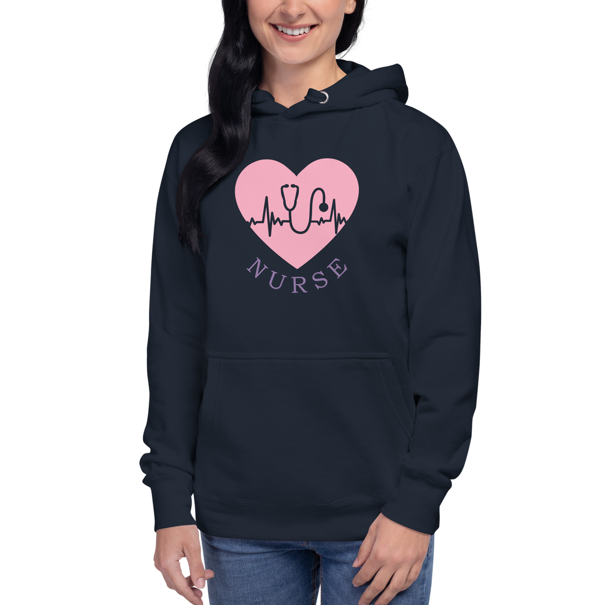 Pink Heart Nurse Hoodie