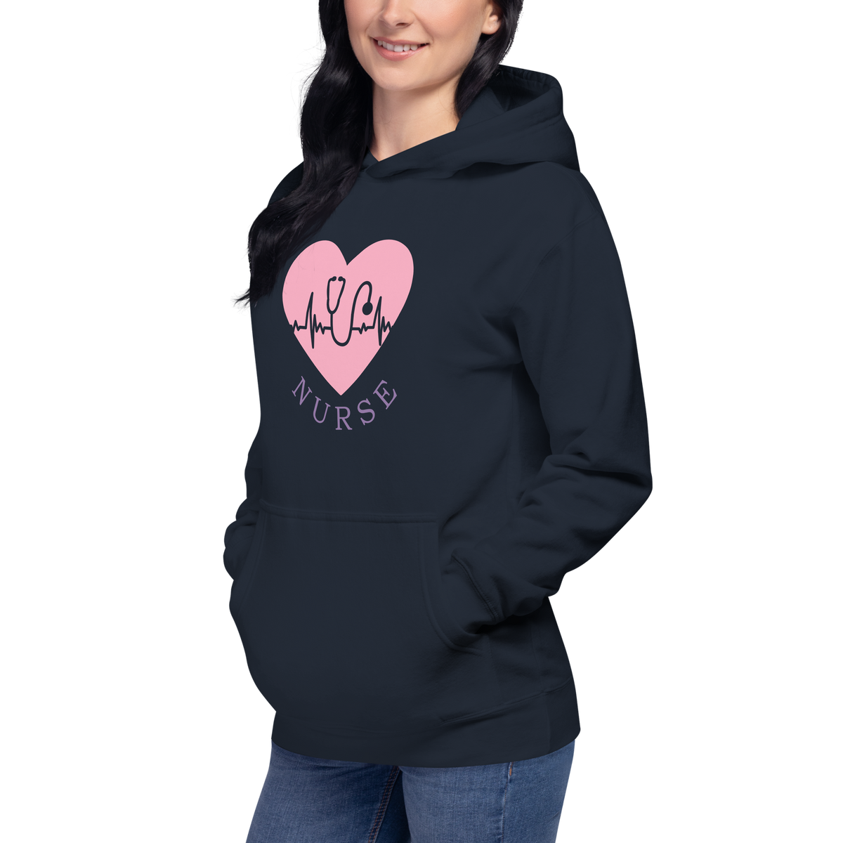 Pink Heart Nurse Hoodie