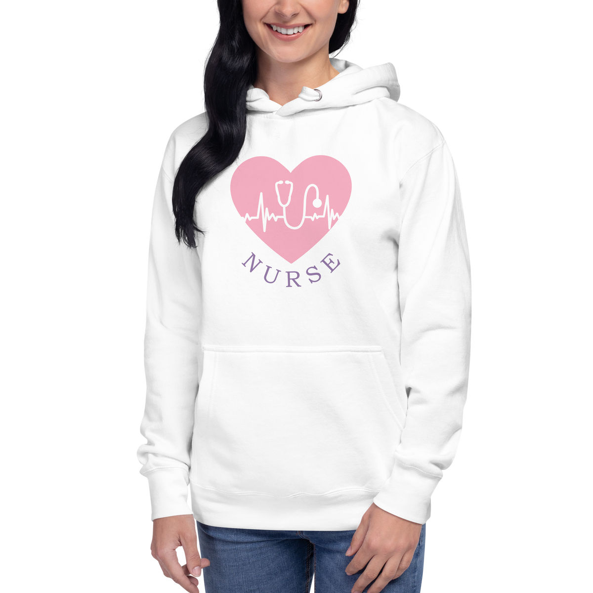 Pink Heart Nurse Hoodie