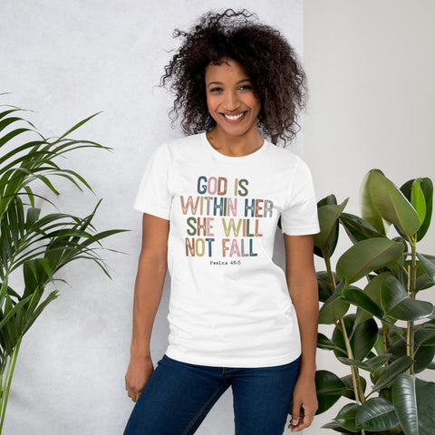 God is within her woman t-shirt