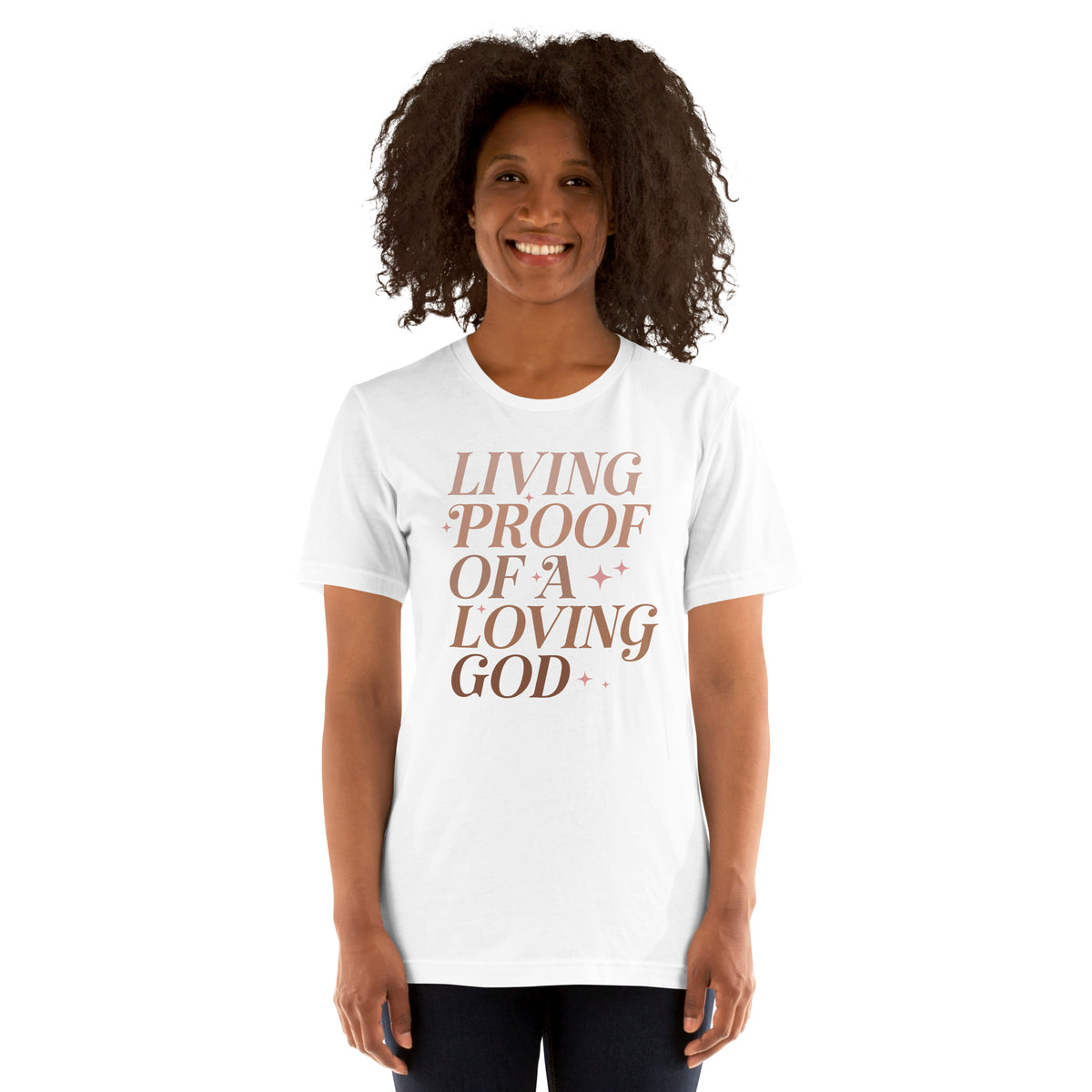 Living proof of a loving God Unisex t-shirt