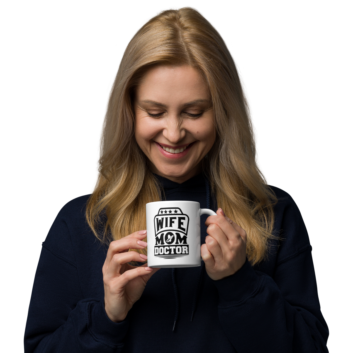 Wife Mom Doctor White Glossy Mug