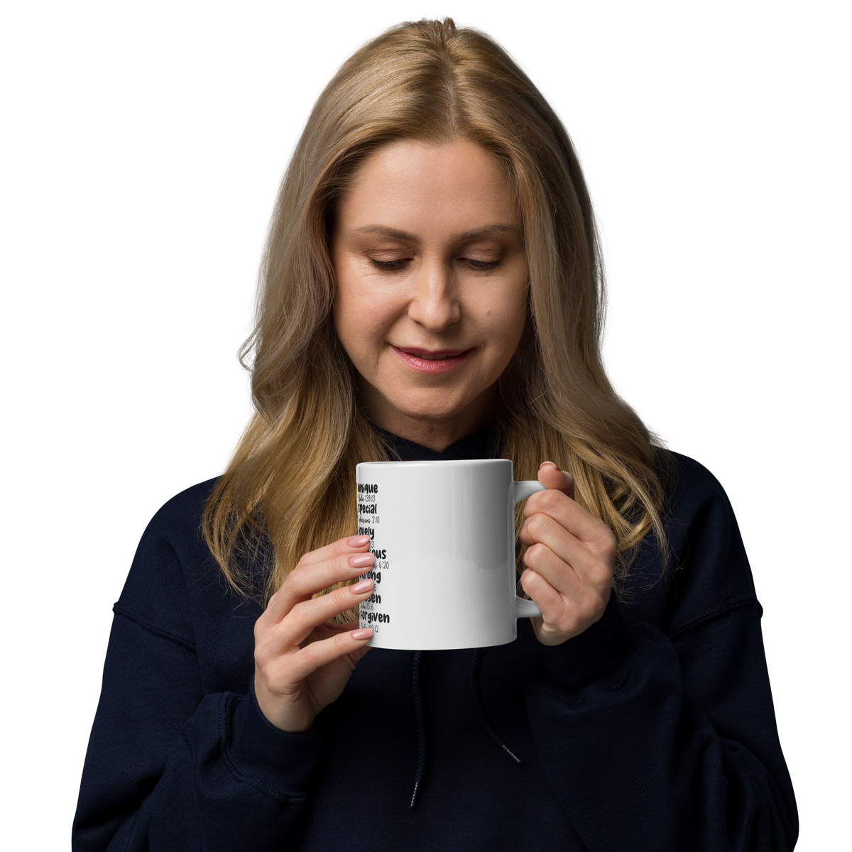 God says you are affirmation White glossy mug